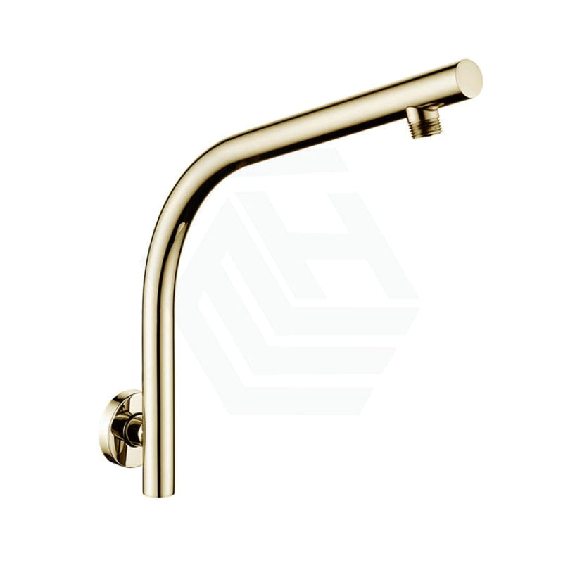 Round Shower Arm Wall Mounted Brushed Yellow Gold