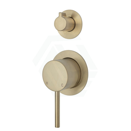G#2(Gold) Fienza Kaya Wall Diverter Mixer Brushed Gold Small Round Plates Multi-Colour Mixers With
