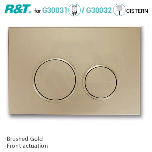 R&T Toilet Button For In-Wall Concealed Cistern Brushed Gold Surface G3004111Bg Toilets Push Buttons