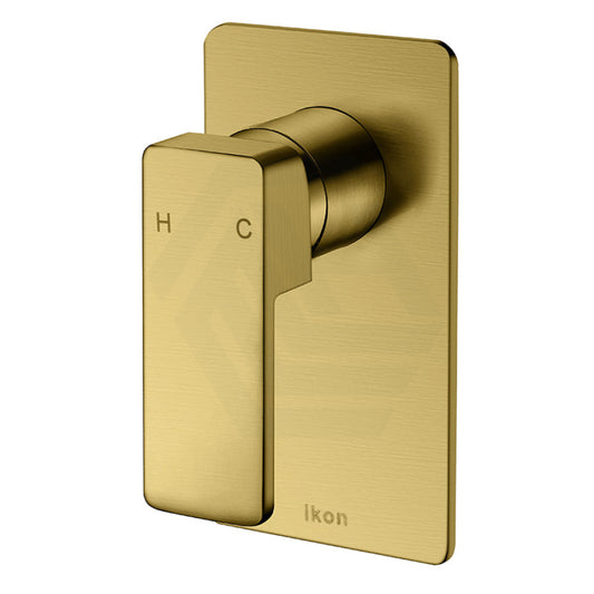 Ikon Ceram Brass Brushed Gold Shower/Bath Wall Mixer Mixers