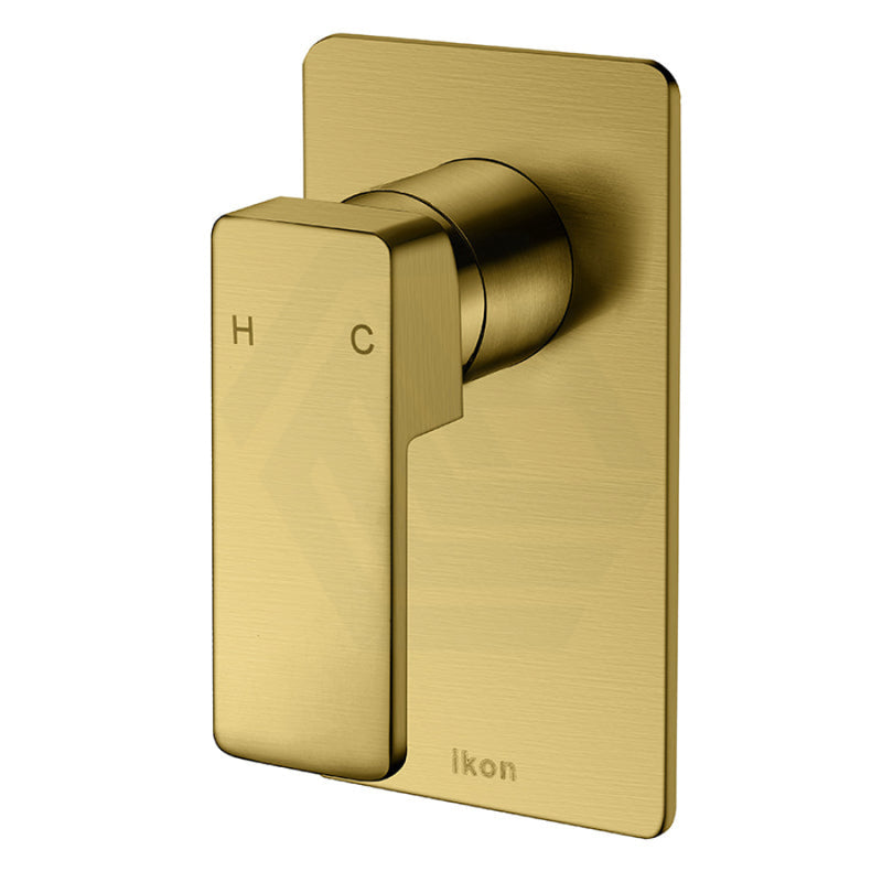 Ikon Ceram Brass Brushed Gold Shower/Bath Wall Mixer Mixers