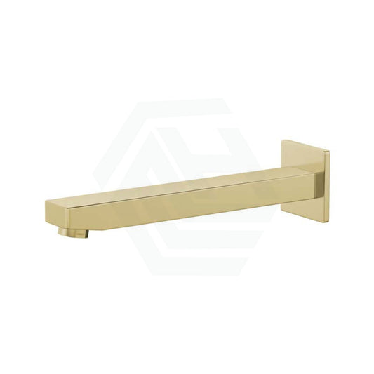 G#3(Gold) Ikon Ceram Brass Brushed Gold Square Rounded Corner Bathtub Spout Wall Water Spouts