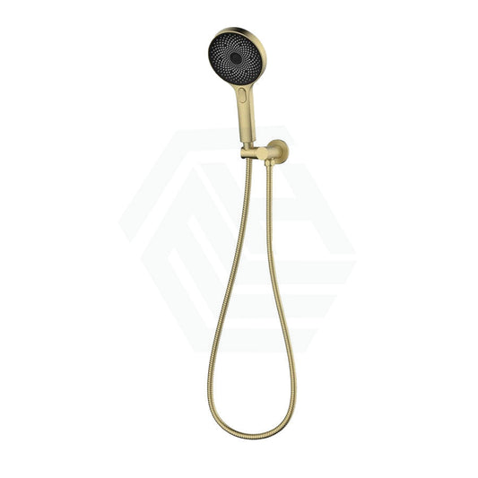 G#5(Gold) Linkware Gabe Hand Shower With Wall Bracket Brushed Gold Round Handheld Showers