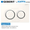 Geberit Kappa21KJ Toilet Button White Plate Chrome Trim for Concealed Cisterns 115.240.KJ.1