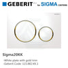Geberit Sigma20Kk Button White Plate Gold Trim For Concealed Cistern 115.882.Kk.1 Toilets Push