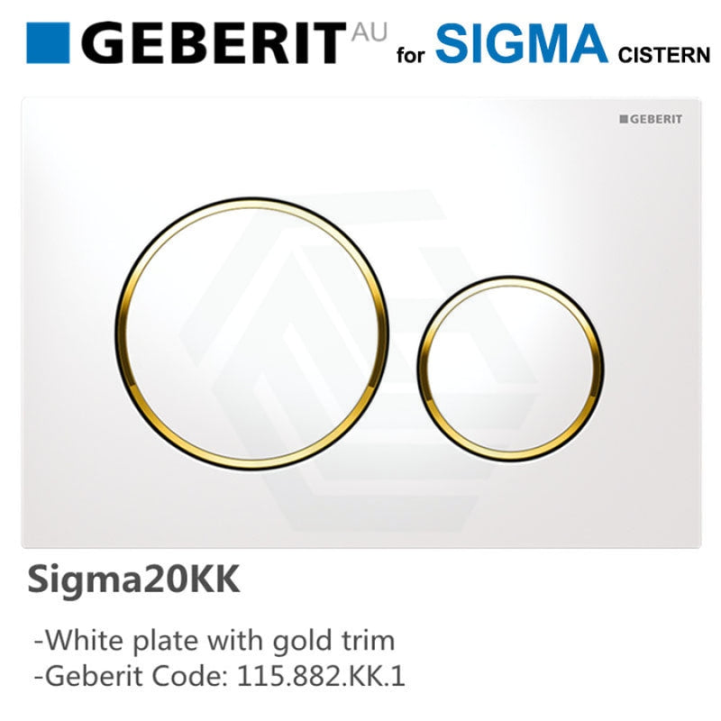 Geberit Sigma Toilet Button For Concealed Cistern White Gold