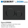 Geberit Sigma20Mbm Matt Black Plate Offset Trim Fingerprint-Resistant Button For Toilet Cistern