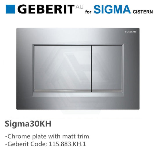Geberit Sigma30Kh Toilet Button Chrome Plate Matt Trim For Concealed Cistern 115.883.Kh.1 Toilets