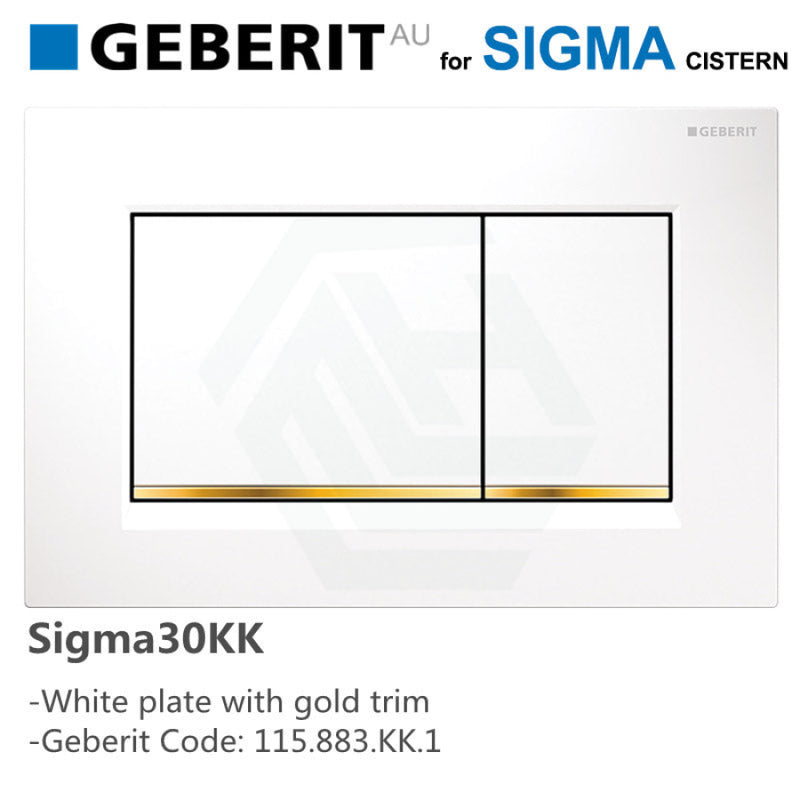 Geberit Sigma Toilet Button For Inwall Cistern Square White Gold