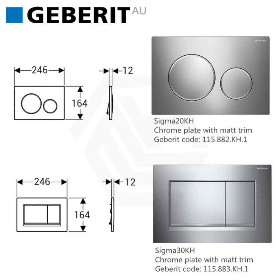 Geberit Buttons Geberit Inwall Cistern with Button and R&T Wall Floor Pan - MyHomeware