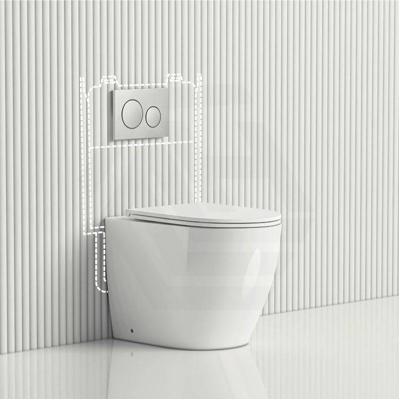 Geberit Sigma8 Inwall Concealed Cistern And Rimless Wall Faced Toilet Pan With Push Button Set