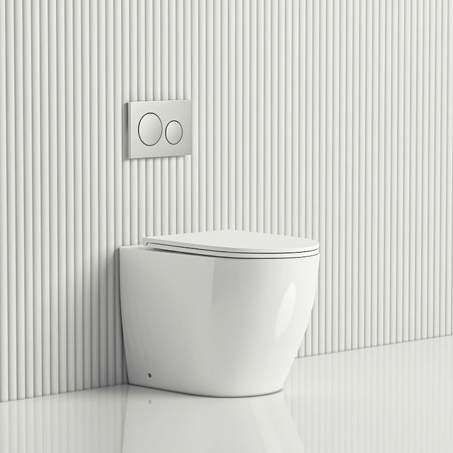 Geberit Sigma8 Inwall Concealed Cistern And Rimless Wall Faced Toilet Pan With Push Button Set