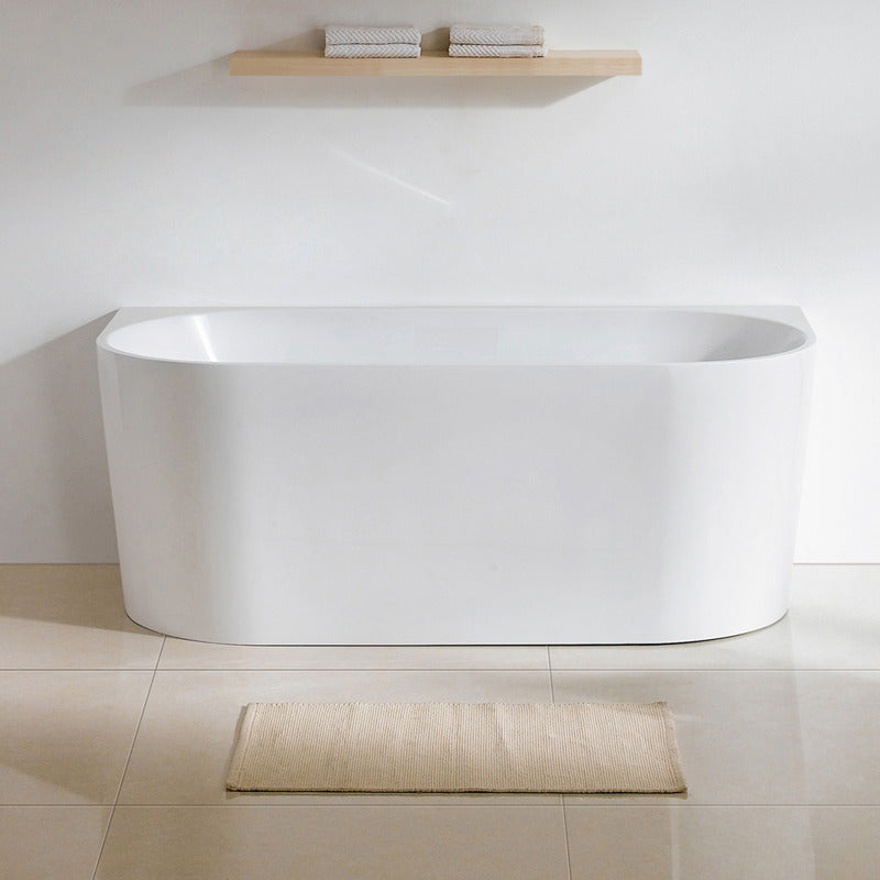 1400/1490/1600/1690mm Hanabi Bathtub Back To Wall Gloss White No Overflow