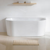 1400/1490/1600/1690mm Hanabi Bathtub Back To Wall Gloss White No Overflow