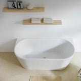 1400/1490/1600/1690mm Hanabi Bathtub Back To Wall Gloss White No Overflow