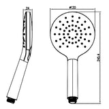 Round Matt Black Abs Handheld Shower Spray Head Only Bathroom Products