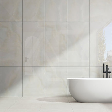 Jade Beige Marble Look Polished 600/1200mm Tile