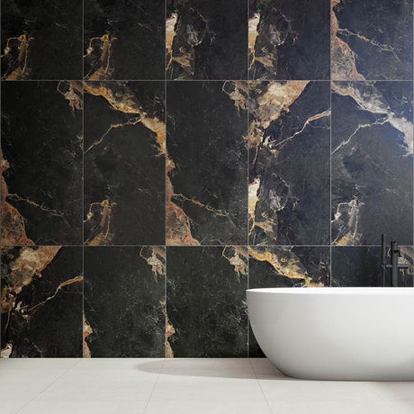 Monash Black Marble Look Matt 600/1200mm Tile