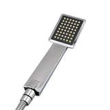 Square Chrome Shower Rail with Handheld Shower Set Wall Mounted