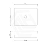 470x365x130mm Rectangle Porcelain Above Counter Basin Bathroom Wash Art Basin