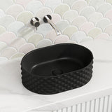 450X330X130Mm Oval Matt Black Above Counter Basin Ceramic Basins