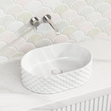 450x330x130mm Oval Matt White Above Counter Basin Ceramic