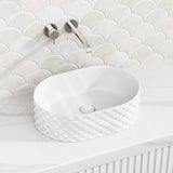 450x330x130mm Oval Gloss White Above Counter Basin Ceramic