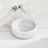 385x385x135mm Round Fluted Above Counter Basin Ceramic Gloss / Matt White