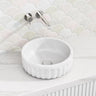385x385x135mm Round Fluted Above Counter Basin Ceramic Gloss / Matt White