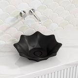 410x410x120mm Flower Shape Matt Black Above Counter Basin Ceramic