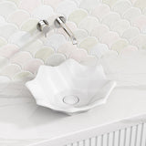 410x410x120mm Flower Shape Matt White Above Counter Basin Ceramic
