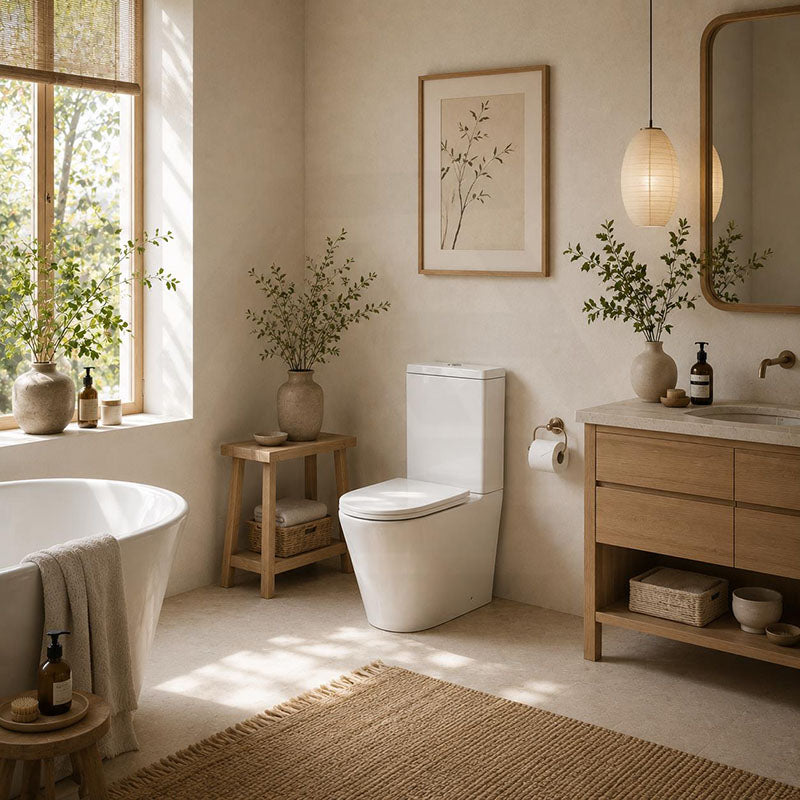 Tornado Rimless Back To Wall Ceramic Toilet Suite 673x375x870mm - Gloss White