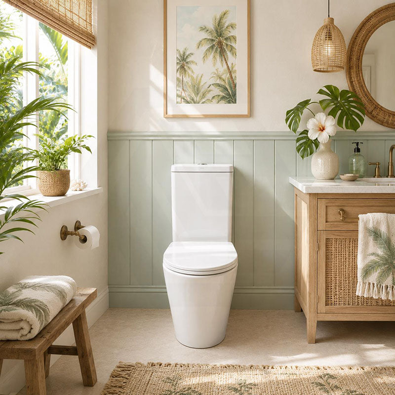 Tornado Rimless Back To Wall Ceramic Toilet Suite 673x375x870mm - Gloss White