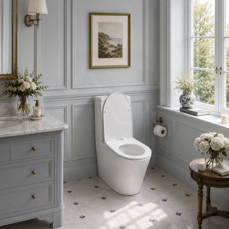Tornado Rimless Back To Wall Ceramic Toilet Suite 673x375x870mm - Gloss White