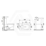 665x360x845mm Tornado Silent High End Back To Wall Ceramic Toilet Suite