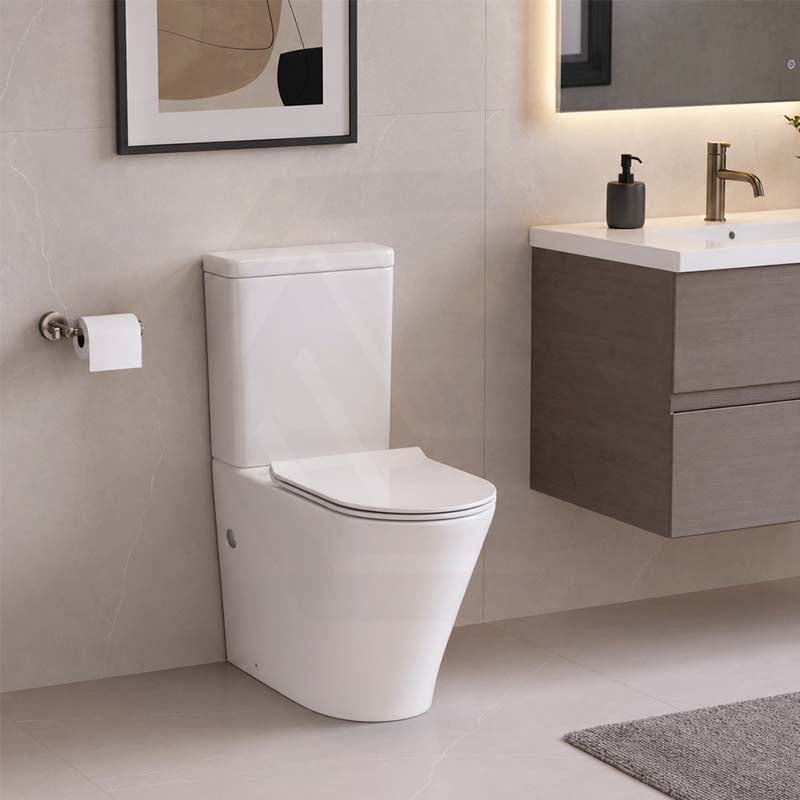 Tornado Silent High End Back To Wall Ceramic Toilet Suite 665x360x845mm - Gloss White