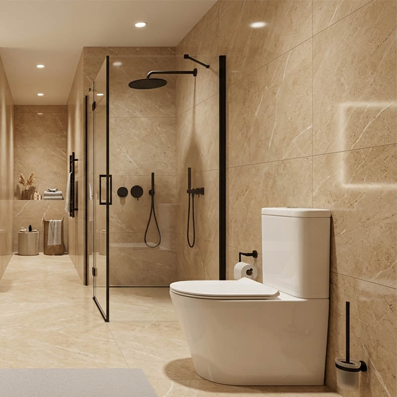 Tornado Silent High End Back To Wall Ceramic Toilet Suite 665x360x845mm - Gloss White