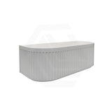 Infinity ARTEMIS Back to Wall Oval Fluted Acrylic Bathtub NO Overflow 1500mm - Matte White