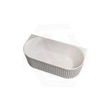 Infinity ARTEMIS Back to Wall Oval Fluted Acrylic Bathtub NO Overflow 1500mm - Matte White
