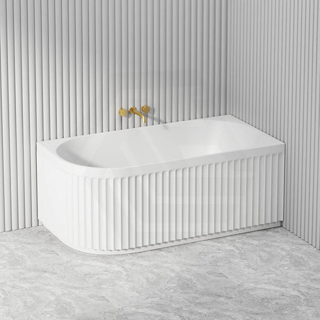 Infinity ARTEMIS Left/Right Acrylic Corner Bathtub NO Overflow 1500/1700mm - Matte White