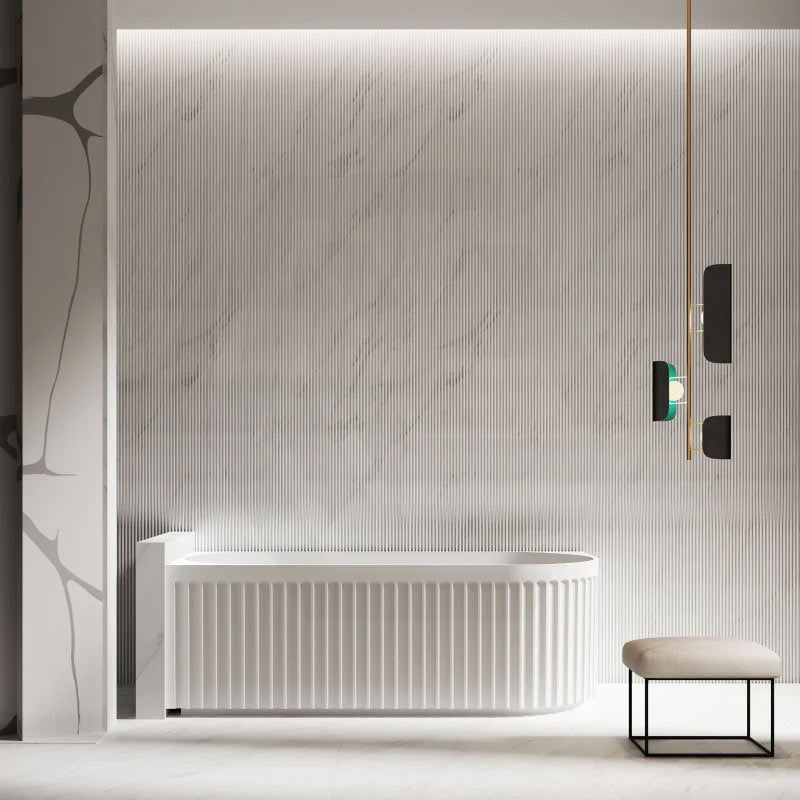 Infinity ARTEMIS Left/Right Acrylic Corner Bathtub NO Overflow 1500/1700mm - Matte White