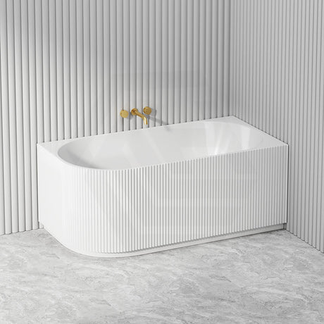 Infinity BELUS Left/Right Acrylic Corner Bathtub NO Overflow 1500/1700mm - Gloss White