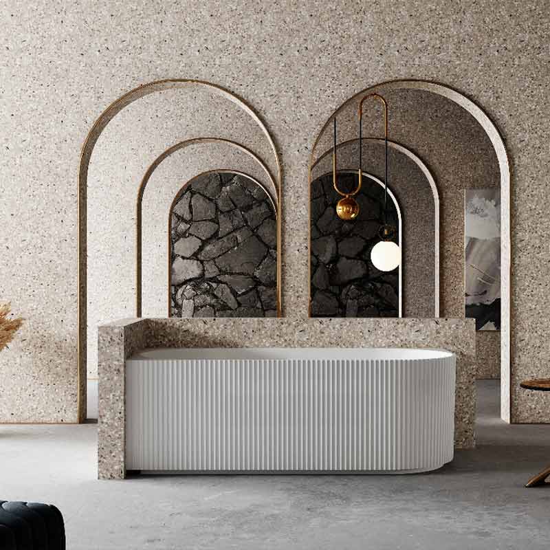 Infinity BELUS Left/Right Acrylic Corner Bathtub NO Overflow 1500/1700mm - Gloss White