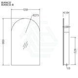 Bianco 550x900mm Arch Plywood Wall Hung Shaving Cabinet Variant Colour Available