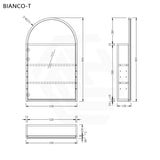 Bianco 550x900mm Arch Plywood Wall Hung Shaving Cabinet Variant Colour Available