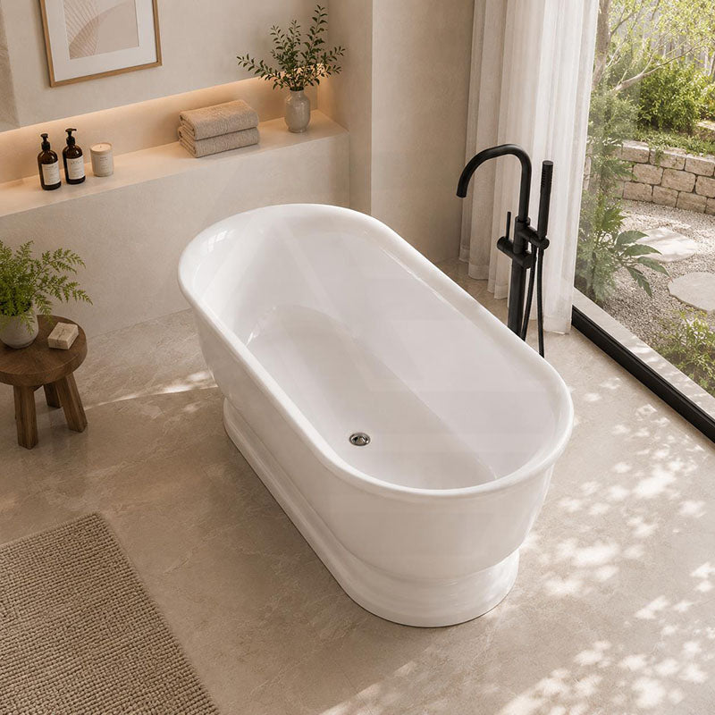 Chloe Freestanding Bathtub Oval Acrylic NO Overflow 1690x790x610mm - Gloss White