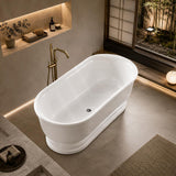 Chloe Freestanding Bathtub Oval Acrylic NO Overflow 1690x790x610mm - Gloss White