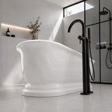 Chloe Freestanding Bathtub Oval Acrylic NO Overflow 1690x790x610mm - Gloss White