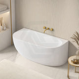 Ethen Back to Wall Bathtub NO Overflow 1490/1700mm - Gloss/Matt White
