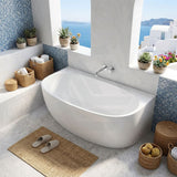 Ethen Back to Wall Bathtub NO Overflow 1490/1700mm - Gloss/Matt White